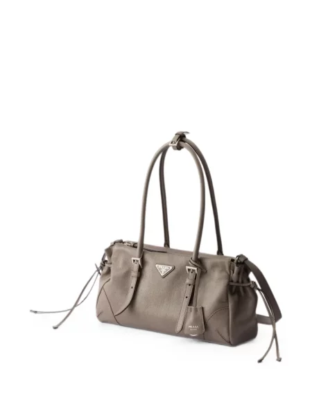 Geantă shopper Prada din piele gri