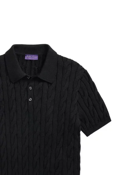 Плетен пуловер Ralph Lauren Purple Label черно