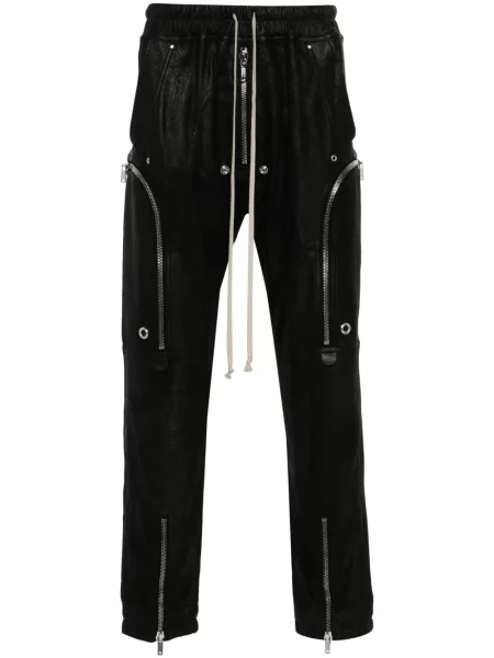 Pantaloni cargo Rick Owens din piele negru