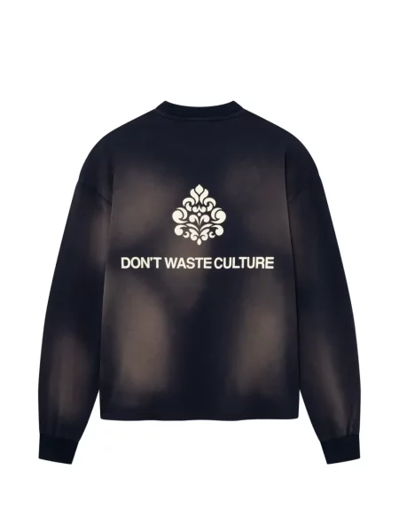 Дълго суитчър Don't Waste Culture с принт черно