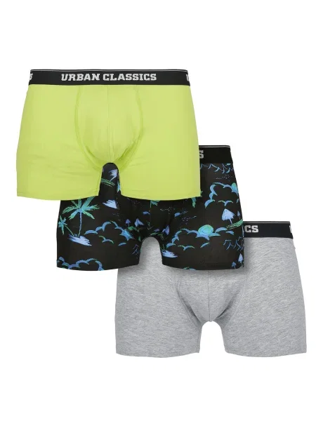 Urban Classics Boxeralsók kék / éjkék / sárga szürke