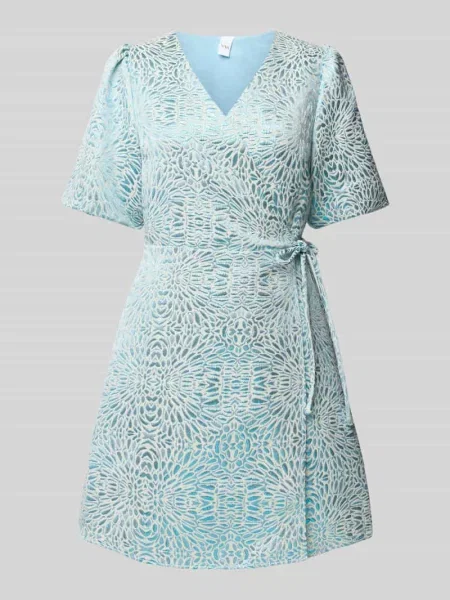 Sukienka kopertowa z bufiastymi rękawami model ‘JACKY’ Y.a.s niebieska