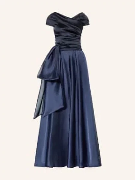Talbot Runhof Suknia Wieczorowa Z Mieszanki Materiałów blau