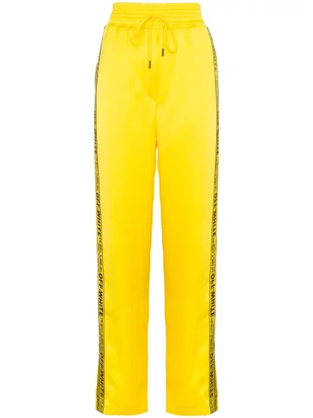 Pantaloni Off-white cu dungi alergare cu autograf alb