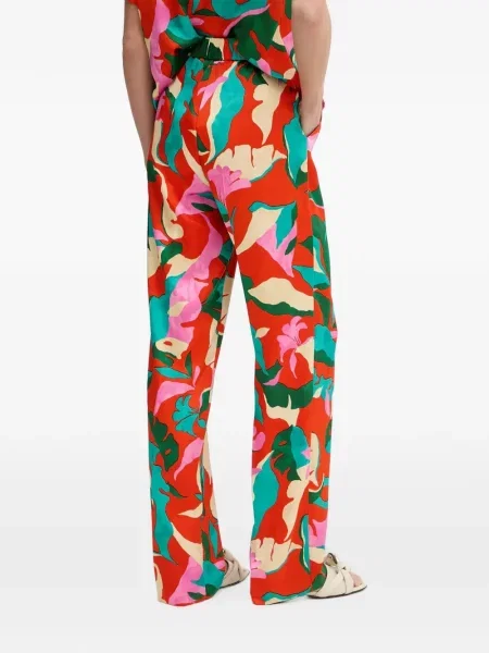 Pantaloni Morgan cu imagine cu imprimeu abstract roșu