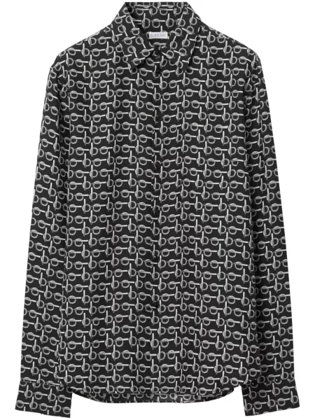 Svilena košulja Burberry crna