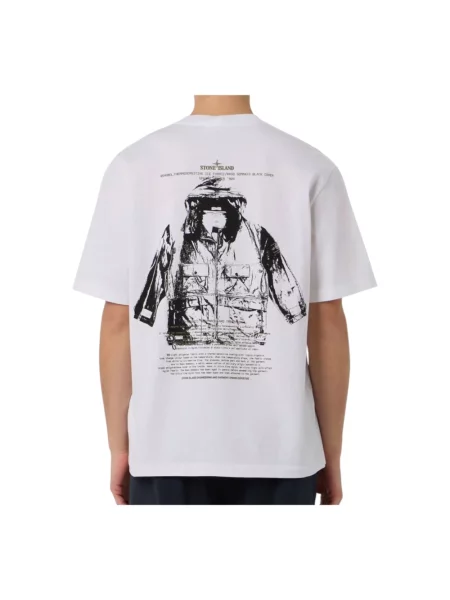 Koszulka Stone Island z kamieniami biała