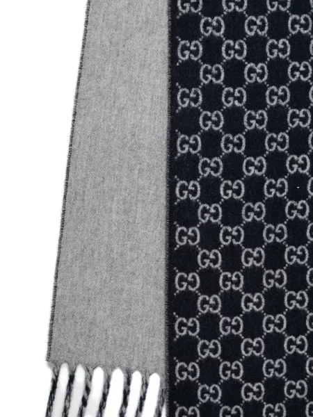 Fular Gucci cu franjuri albastru