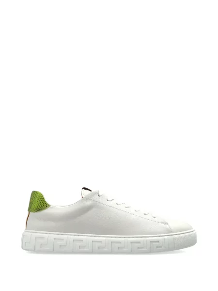 Sneakerși Versace cu șireturi din dantelă alb