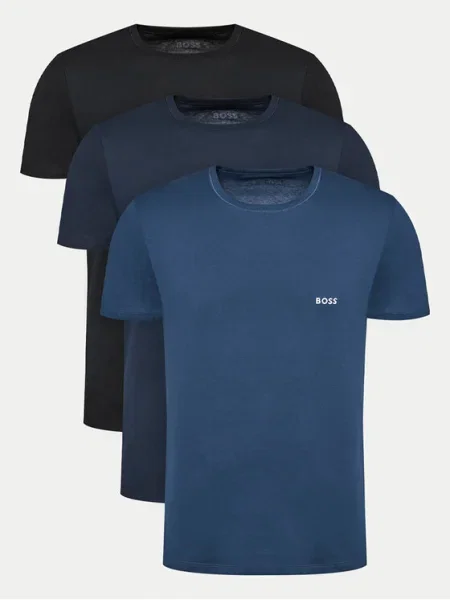 BOSS tricou din barbati albastru marin neted alb