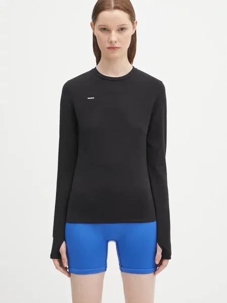 PANGAIA Majica dugih rukava Cotton-Stretch Long-Sleeved Top crna