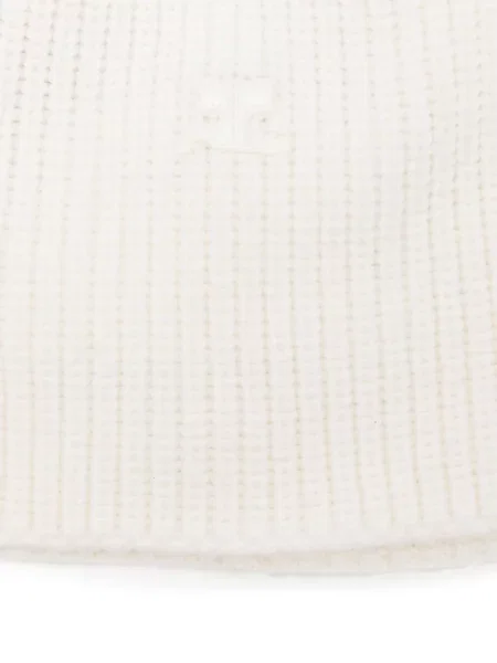 Beanie Courreges cu nervuri alb
