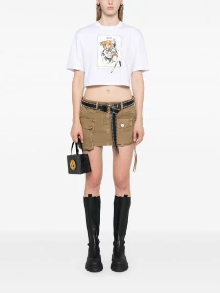 Meškiukas palaidinė be rankovių Moschino balta