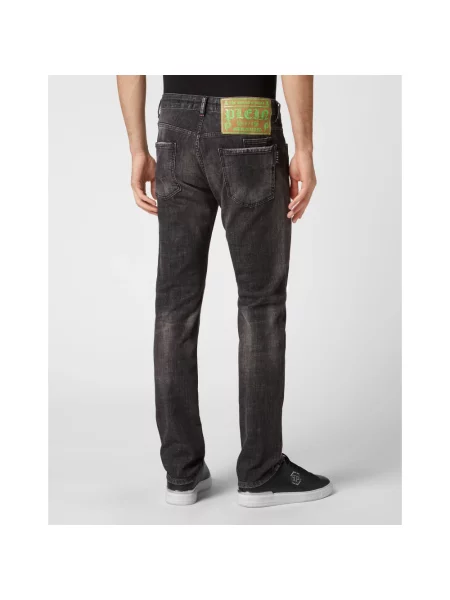 Jeansy straight leg Philipp Plein czarne