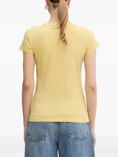 Tricou Armani Exchange cu autograf galben