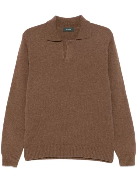 Polo Zanone de lână maro