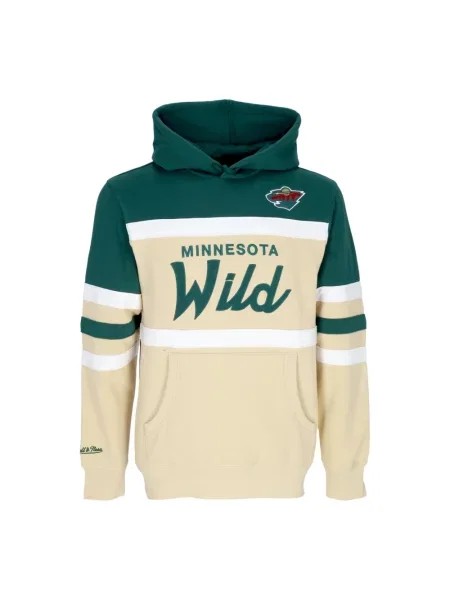 Bluza z kapturem Mitchell & Ness z kapturem beżowa