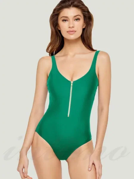 Купальник слитный с уплотнённой чашкой зелений