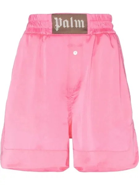 Pantaloni scurți Palm Angels cu autograf roz