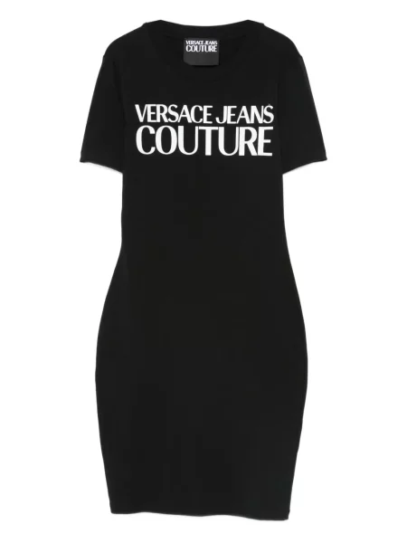 Denim ruha Versace Jeans Couture nyomtatás fekete