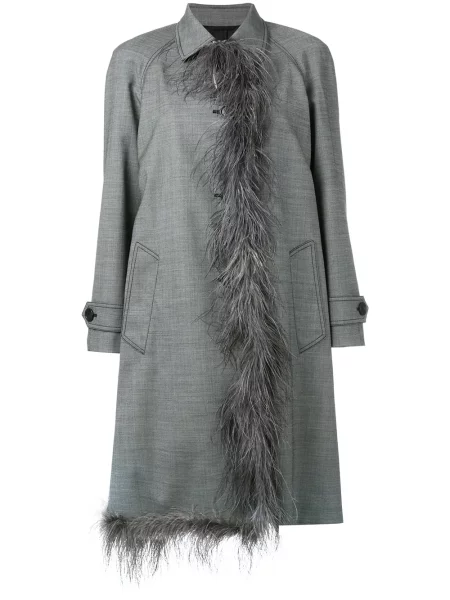 Palton de blană Prada gri
