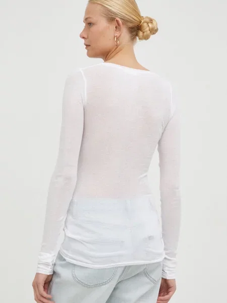 American Vintage longsleeve T-SHIRT ML COL ROND biała