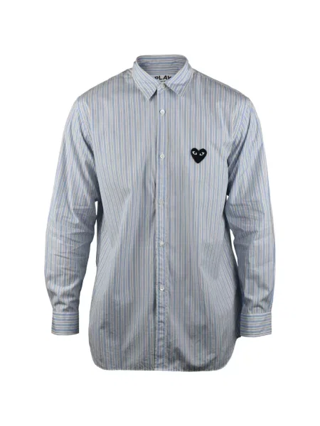 Cămașă Comme Des Garçons Homme cu broderie cu dungi albastru