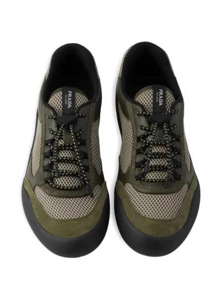 Sneakerși Prada plasă verde