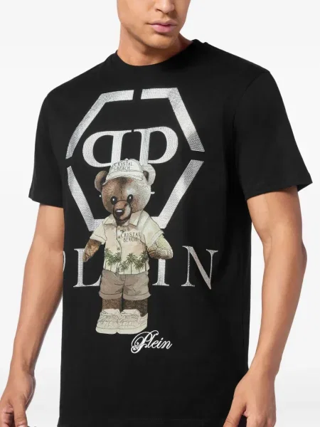 Tricou Philipp Plein de cristal teddy negru