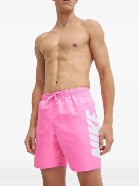 Slip de baie Nike cu cordon cu imagine tricotate albastru