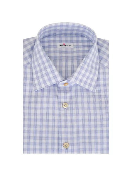 Cămașă Kiton în carouri albastru