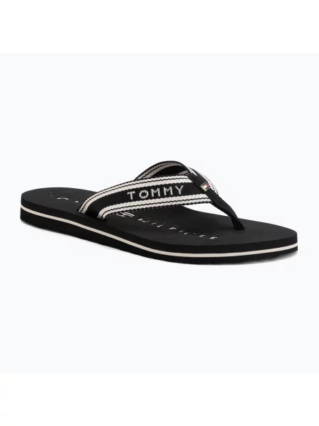 Női papucsok Tommy Hilfiger Webbing Summer Sandal black. Méret: 38 EU fekete