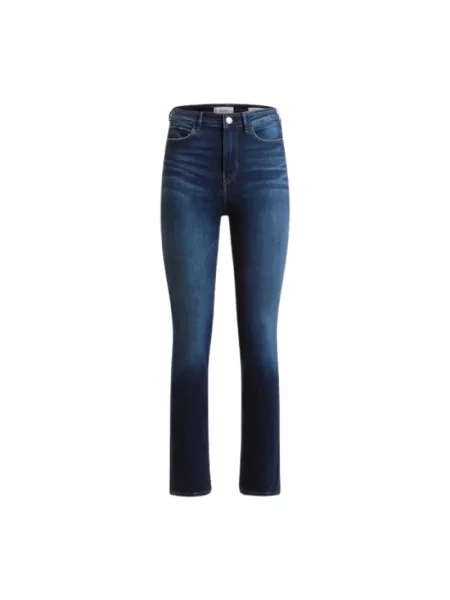 Jeansy skinny Guess z wysoką talią niebieskie