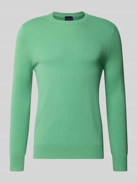 Sweter z dzianiny z mieszanka wełny i kaszmiru o kroju regular fit Christian Berg Men zielony