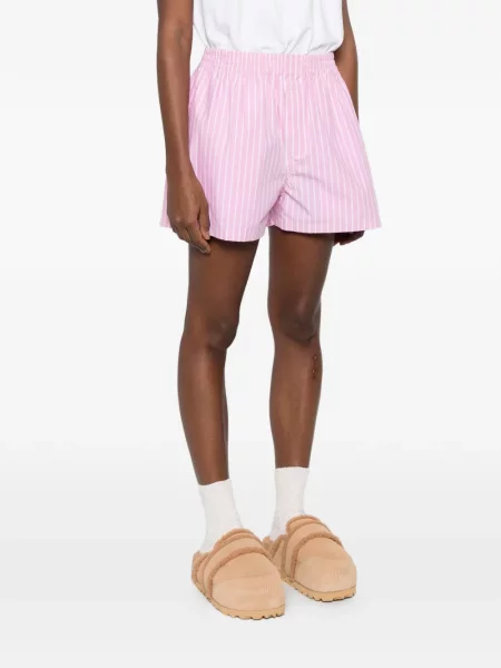Ριγέ σορτς Balenciaga ροζ