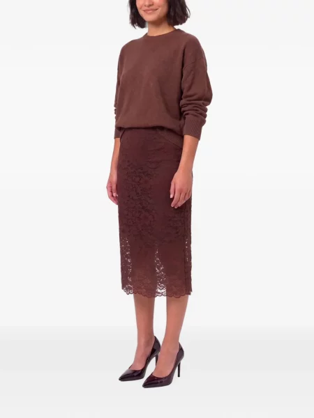 Nėriniuotas midi sijonas Sutton New York ruda