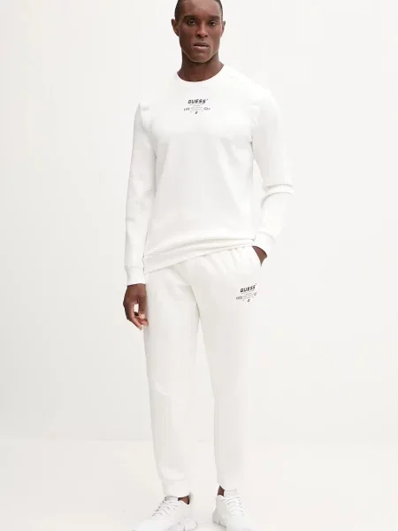 Спортивні штани Guess RYOTA з принтом білий