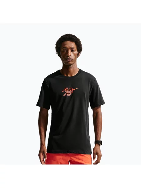 Tricou de alergare pentru bărbați Nike AeroSwift Dri-Fit black/bright crimson negru