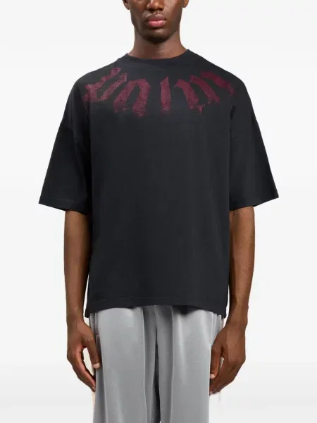 Tricou Palm Angels cu autograf negru