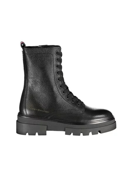Botki Tommy Hilfiger skórzane czarne