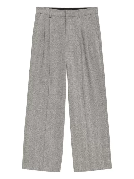 Pantaloni Anine Bing cu model herringbone gri