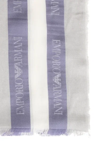 Fular Emporio Armani cu dungi alb
