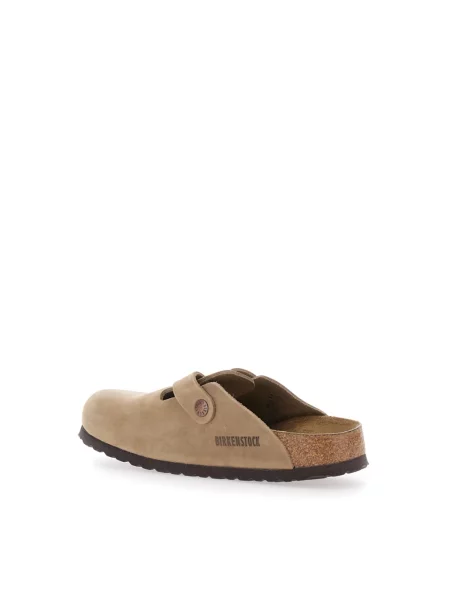 Klapki Birkenstock skórzane beżowe