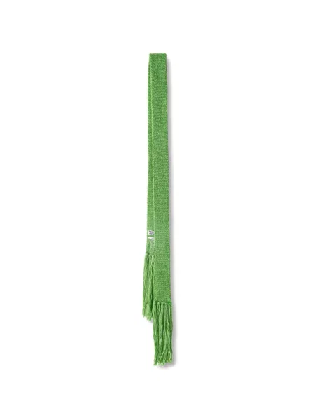 Fular Essentiel Antwerp cu franjuri tricotate verde