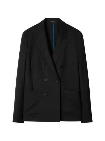 Sacou Paul Smith de lână cu două rânduri de nasturi negru