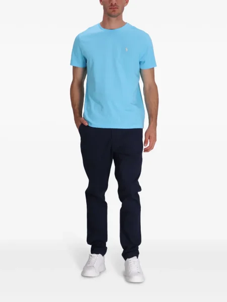 Polo Polo Ralph Lauren cu broderie de in cu dungi alb