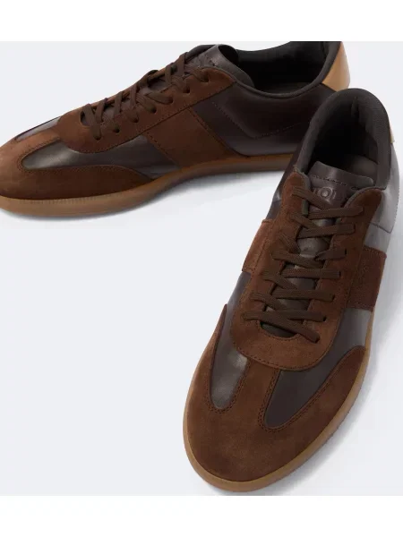 Sneakerși Tod's din piele de căprioară maro