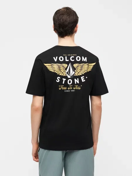 Volcom Tricou FLYER galben / negru alb