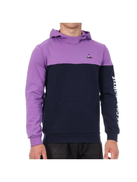 Bluza Le Coq Sportif z kapturem fioletowa
