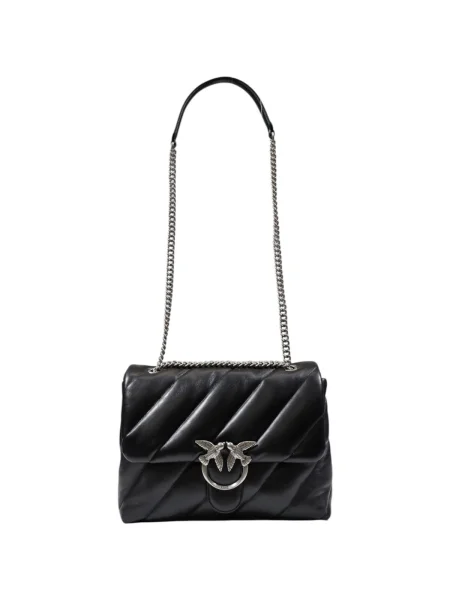 Pinko crossbody kabelka dámska kožená čierna